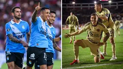 Jugadores de Sporting Cristal y Cusco FC.