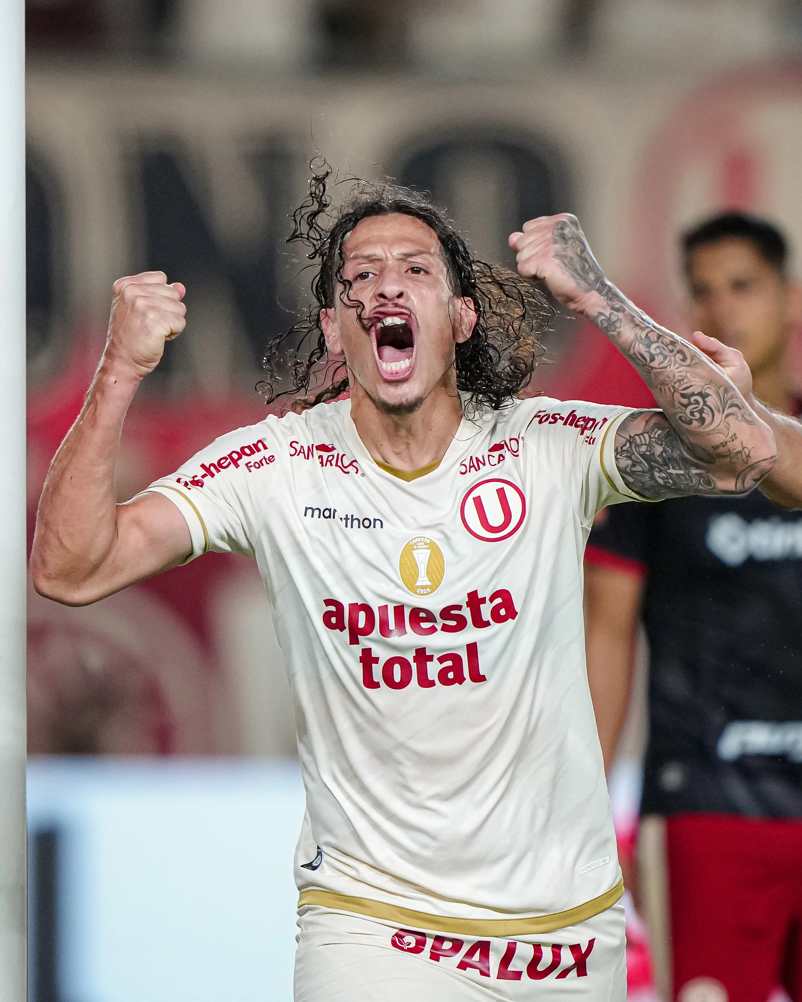 Williams Riveros celebrando un gol con Universitario. (Foto: Liga 1)