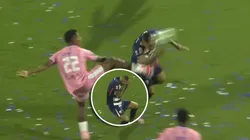 Paolo Guerrero recibió una patada en el ojo.