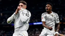 Federico Valverde y Vinicius Jr. celebrando hoy ante Atlético de Madrid.