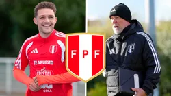 Oliver Sonne y el técnico Mano Menezes en la Selección Peruana.