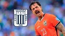Guillermo Viscarra, portero de Alianza Lima, tapando para Bolivia.
