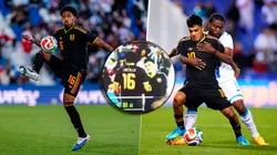 Joao Grimaldo le reclamó a Jesús Castillo su error en el gol de Honduras.