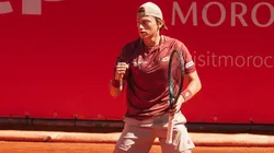 Ignacio Buse, en su primer partido en el ATP 250 de Marrakech.