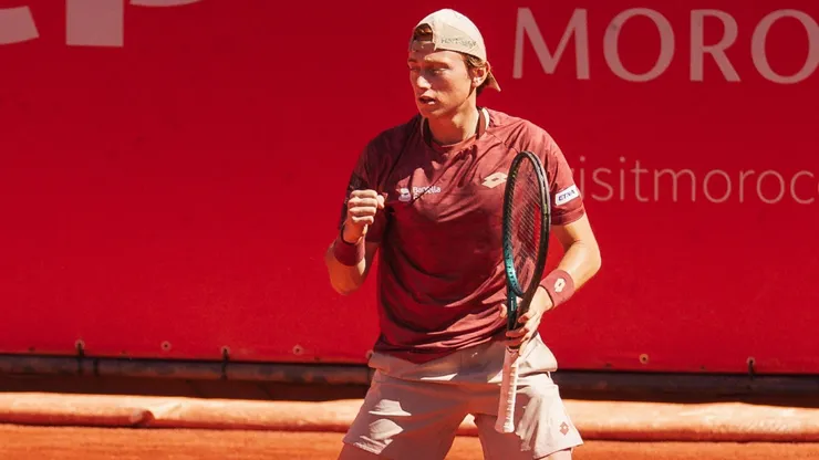 Ignacio Buse, en su primer partido en el ATP 250 de Marrakech.