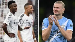 Vinicius Jr., Kylian Mbappé y Erling Haaland.