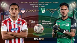 Junior y Deportivo Cali se enfrentan por la liga en el Metropolitano de Barranquilla.