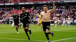 Lennart Karl festeja por el gol del triunfo agónico del Bayern.