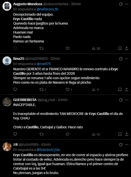 Eryc Castillo señalado en Alianza Lima (Foto: X).