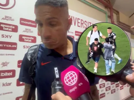 Paolo Guerrero discutió con hinchas de Universitario y agredió a camarógrafo del clásico