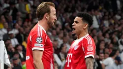 Harry Kane y Luis Díaz festejando sus goles en el Real Madrid vs. Bayern Múnich por Champions League.