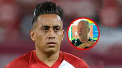 Christian Cueva y el técnico Mano Menezes en la Selección Peruana.