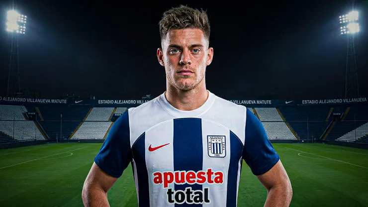 Federico Girotti con la camiseta de Alianza Lima en el estadio de Matute.