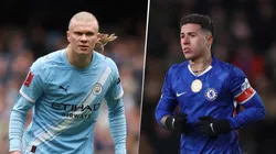 Erling Haaland y Enzo Fernández, figuras de Manchester City y Chelsea.