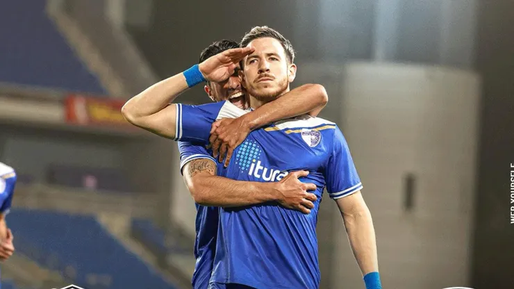 Adrián Ugarriza celebrando.