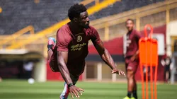 Sekou Gassama en los entrenamientos.