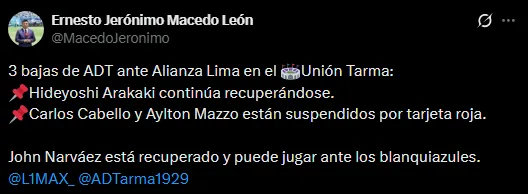 ADT y sus bajas (Foto: X).