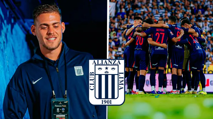 Federico Girotti y el plantel de Alianza Lima.