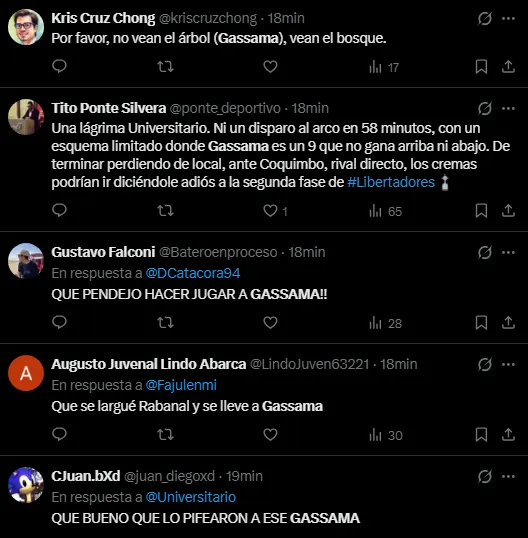 Hinchas en contra de Rabanal (Foto: X).