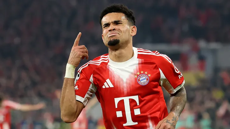 Luis Díaz festejando el triunfo del Bayern ante Madrid por Champions.