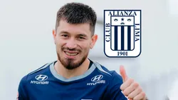 Alan Cantero con el escudo de Alianza Lima.