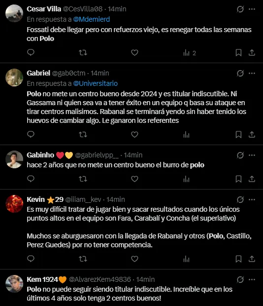 Hinchas se quejan de Andy Polo (Foto: X).