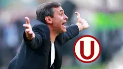 Fabián Bustos y el escudo de Universitario.