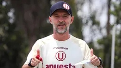 Javier Rabanal durante su último entrenamiento con Universitario.
