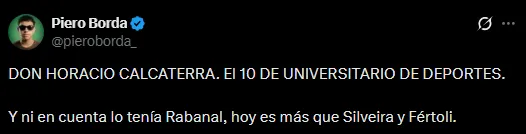 Hinchas halagan a Calcaterra (Foto: X).