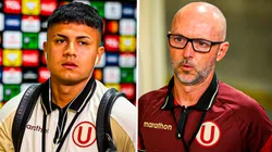 Jairo Concha y Javier Rabanal con la indumentaria de Universitario.