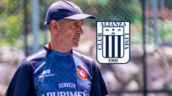 Walter Paolella, técnico de Los Chankas, y el escudo de Alianza Lima.
