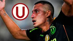 Alex Valera festejando su gol en el partido entre Universitario vs. Deportivo Garcilaso, válido por la fecha 10 del Torneo Apertura 2026 de la Liga 1 de Perú.