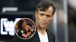 Fabián Bustos y jugadores de Universitario.