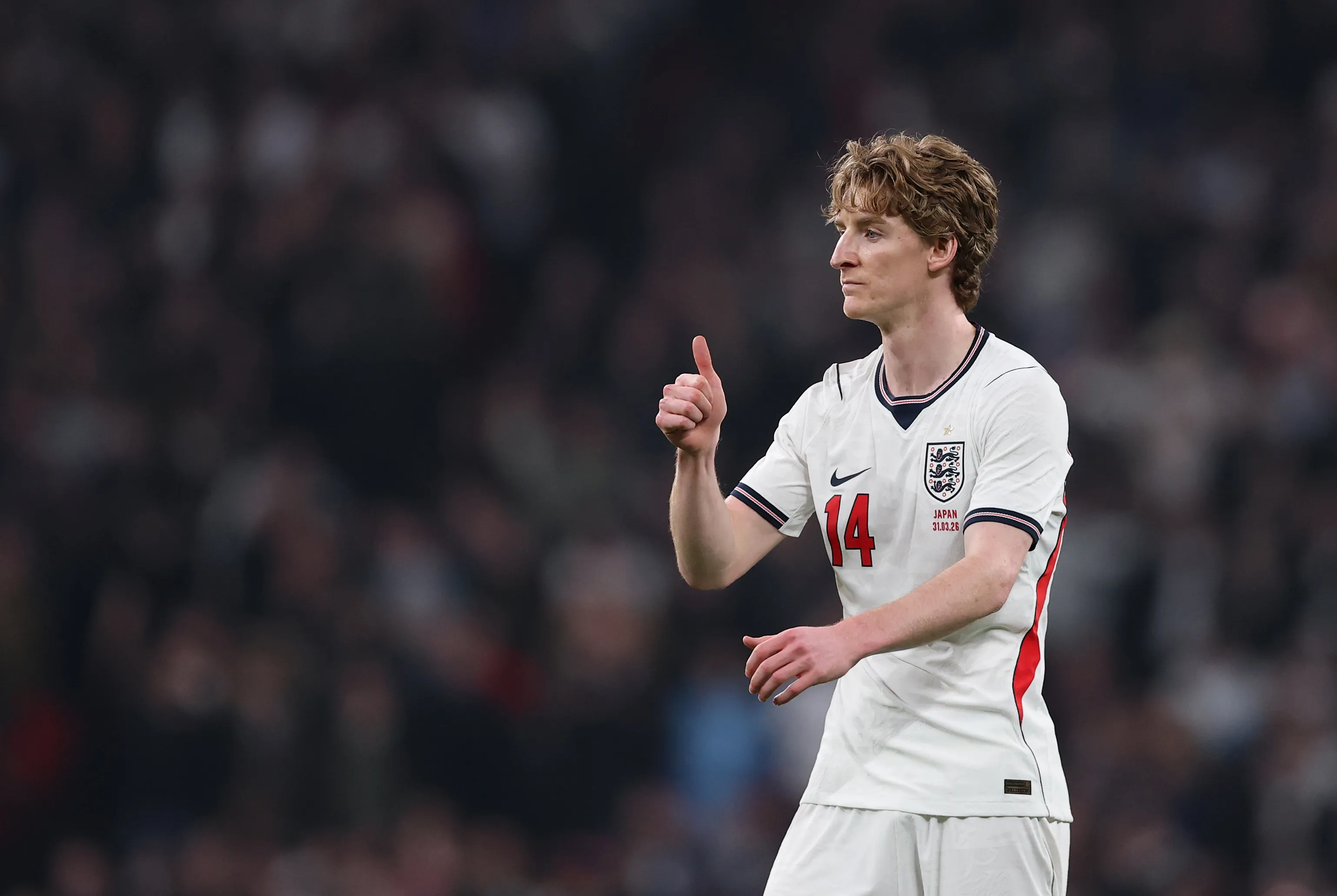 Anthony Gordon también es internacional con la Selección de Inglaterra. (Photo by Alex Pantling/Getty Images)