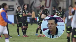 Jorge Araujo y jugadores de Universitario.