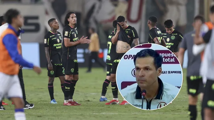Jorge Araujo y jugadores de Universitario.