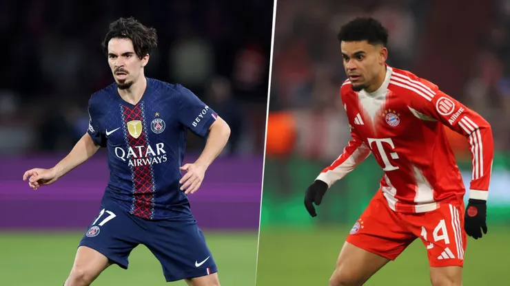 Vitinha y Luis Díaz, figuras de PSG y Bayern Múnich.