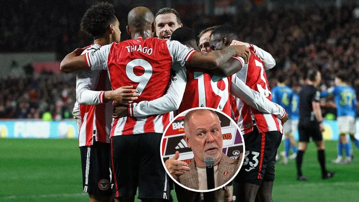 Brentford celebrando y Mano Menezes.