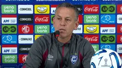 Horacio Melgarejo, DT de Cienciano, en conferencia de prensa.