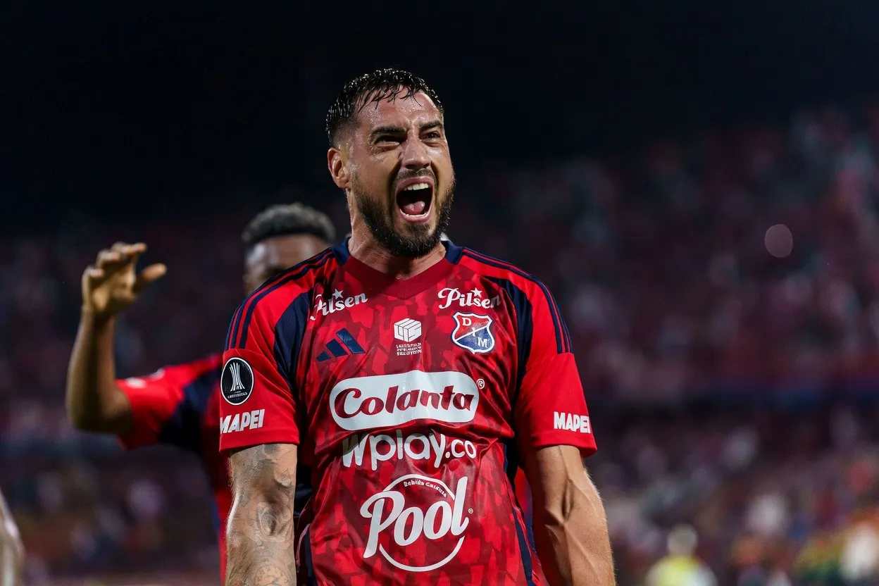 Francisco Fydriszewski festejando un gol con Deportivo Independiente Medellín. (Foto: Getty Images)