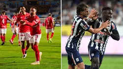 Jugadores de Cienciano y Alianza Lima celebrando.