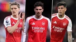 Odegaard, Havertz e Hincapié van al banco de suplentes ante Atlético de Madrid.