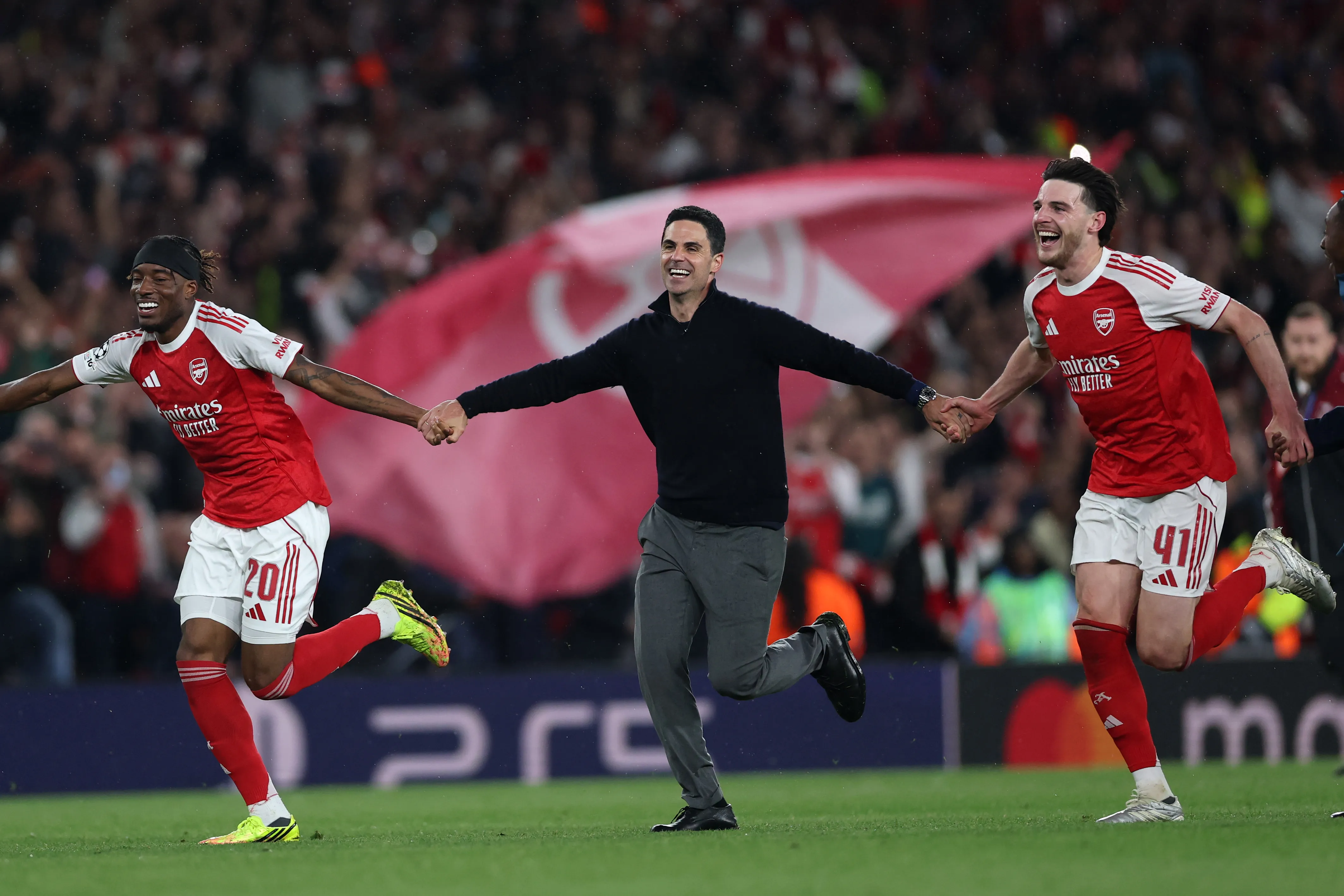 Arsenal celebrando el pase a la final de la UEFA Champions League (Foto: Getty).