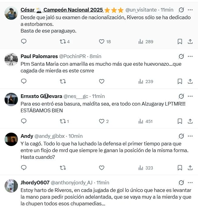 Hinchas de Universitario explotaron contra Williams Riveros tras derrota en Copa Libertadores. (Foto: X)