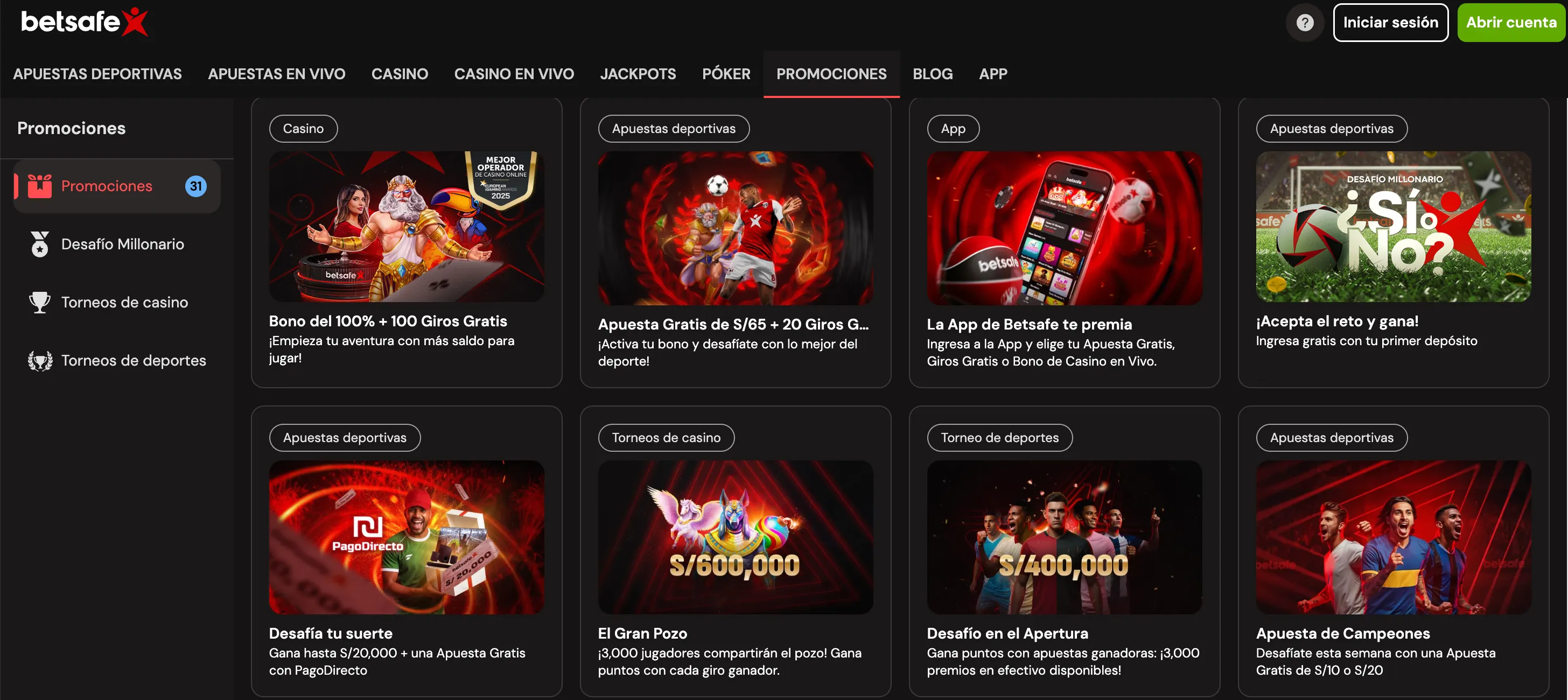Captura de Betsafe
