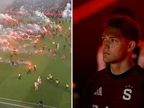 Oliver Sonne dio dos asistencias, pero vivió momento de terror por invasión de hinchas en República Checa