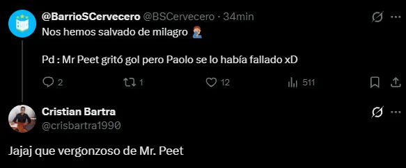 Comentarios sobre la narración de Mr. Peet en X.