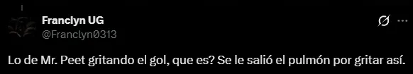 No gustó cómo gritó el gol Peter Arévalo.