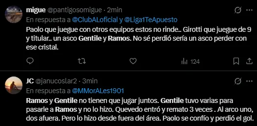 Hinchas critican a Luis Ramos y Gaspar Gentile (Foto: X).