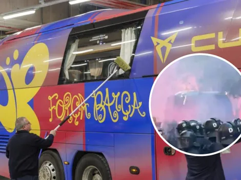 Hinchas de Barcelona atacaron por error el bus de su propio equipo previo al clásico